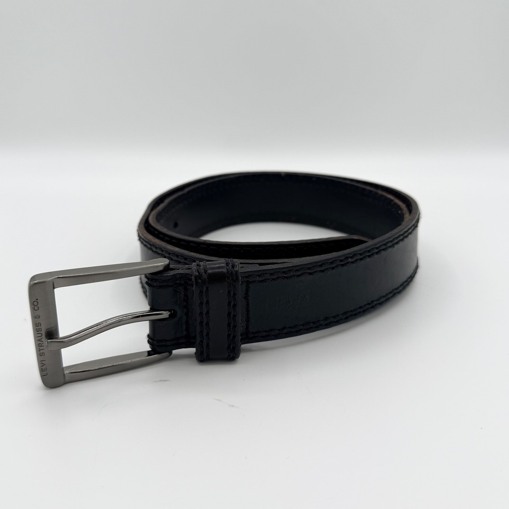 Levi's Full Grain Leather Belt Dark‎ Brown Black 1.5" Wide 44.75"